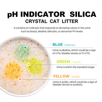 Litière pour chat en gel de silice cristallin de haute qualité, sans poussière, avec indicateur de surveillance de la santé du chat, légère et absorbante