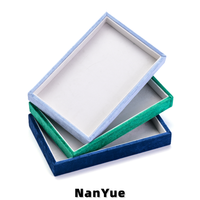 Plateau de présentation de bijoux en velours de qualité supérieure, personnalisable avec logo, empilable, rectangulaire, vide, pour colliers, bagues, montres, comptoir de vente au détail, vitrine
