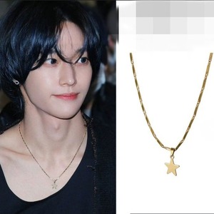 Collar con Colgante de Estrella de Cinco Puntas de Alta Calidad Estilo INS de KPOP RIIZE WONBIN, Joyería para Fiestas de Niños y Niñas, Decoración, Regalos para Fans - Product Image 3