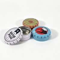 Boîte en métal ronde personnalisée de qualité alimentaire avec couvercle, mini boîte à clic-clac portable vide pour bonbons, menthes, pilules, emballage de stockage