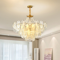 Lustre de salon - Lampe en verre de luxe à la française - Lampe moderne simple et élégante pour salle à manger - Lampe de chambre à coucher