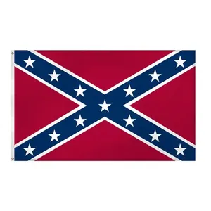 Kualitas tinggi disesuaikan bendera biru merah putih cetak digital 3x5ft 100% spanduk luar ruangan bendera Konfederasi kustom