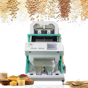 Yüksek hassasiyetli 2 oluklar renk sıralayıcı buğday renk sıralama makinesi renk gruplandırma makinesi için buğday tahıl