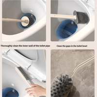 Nouvelle salle de bain douce nettoyage outil ménager brosse de toilette Durable Tpr nettoyage Silicone brosse de toilette avec support