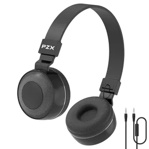 Pzx หูฟังสำหรับใส่ในหูสีดำ, 3.5MM เสียงเบสทุ้มลึกแบบมีสาย USB เสียงรอบทิศทางตัดเสียงรบกวนสำหรับเล่นเกม