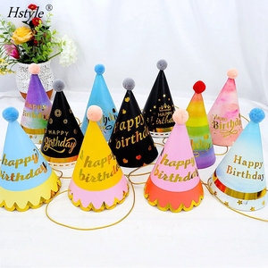 Cappello da compleanno per bambini cappellini da compleanno con paillettes dorate <span class=keywords><strong>principe</strong></span> principessa corona decorazione per feste di compleanno cappelli di coniglio carino Baby Shower SB008 - Product Image 1