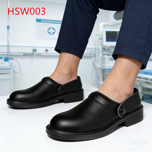 LXG, Zoccoli da Lavoro Hua Singh con Design Open Heel per Operazioni Cliniche, Antistatici, in Pelle Bianca, per Personale Medico, Modello HSW019 - Product Image 5