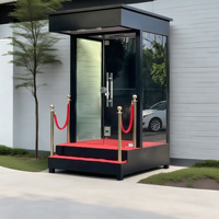 Cabine de sécurité extérieure personnalisée en verre, poste de garde concierge, poste de sentinelle étanche, cabine de réception préfabriquée pour portail d'hôtel