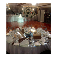 Plateaux de table ronds en acrylique miroir de 60 pouces pour centre de table de fête de mariage