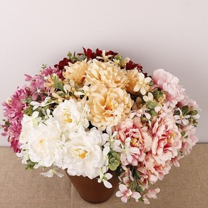 <b>Artificial</b> <b>Peony</b> Flower Bouquet 7-Forked Lily High Simulation Plastic Silk Wedding Home Decor Photography Props - Product Image 4