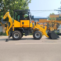 Pengiriman Cepat Backhoe Loader Depan-Belakang Sesuai Standar EPA 4x4 Backhoe Loader Penggalian Tambang Transportasi Mini Backhoe Loader Excavator