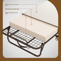 Lit pliant en maille d'acier épaissie, design moderne, compatible avec le commerce extérieur exclusif, pour usage domestique, chambre, bureau, repos, hôtel