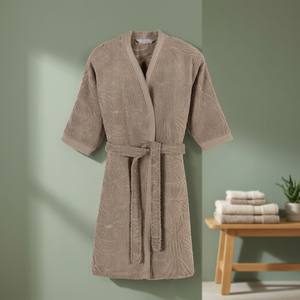 Peignoir en coton turc jacquard, design luxueux et tendance - Product Image 3