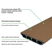 Plancher en aluminium moderne et minimaliste pour extérieur, imperméable, résistant à la décomposition et à la corrosion, aspect bois, pour jardin, terrasse, pavillon