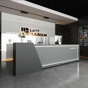 Bancone Reception in Legno MDF Personalizzabile, Stile Moderno Minimalista di Lusso Leggero per Ufficio, Hotel, Sala Piscina, Bar, Centro Estetico, Ristorante, Spa, Centro Commerciale - Product Image 2
