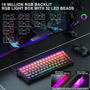 Clavier Aula Hero68 HE 68 touches, connexion haute vitesse, anti-ghosting, résistant à l'huile, accessoires pour jeux compétitifs - Product Image 3