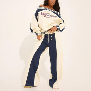 Conjunto Deportivo Informal de 2 Piezas para Mujer, Sudadera con Capucha Holgada y Logotipo Personalizado, Estilo Casual y Moderno - Product Image 2