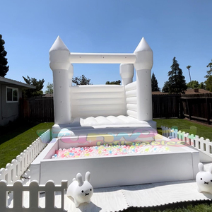 Piscina de pelotas personalizada para bebés, juego suave de fiesta de lujo con <span class=keywords><strong>casa</strong></span> de rebote blanca inflable - Product Image 4