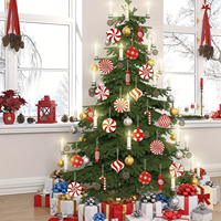 12/24/36 pièces canne bonbons bonbons décorations de Noël, ornements d'arbre de Noël, arbre de Noël sculpté canne bonbons menthe noël