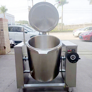 Bouilloire inclinable de qualité alimentaire avec contrôle de température et volant de commande |   <span class=keywords><strong>Cuiseur</strong></span> vapeur électrique à double enveloppe pour confitures et sauces, marmite de cuisson de précision - Product Image 1