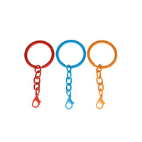 Porte-clés plat coloré 3cm Anneau fendu pour porte-clés avec chaîne Fermoir pince de homard Porte-clés fendu en métal Organisation des clés de voiture et de la maison