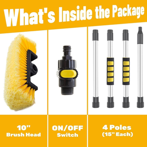 Automatic Telescopic Long Rod Water Spray <b>Brush</b> Car Windshield <b>Window</b> Glass Cleaner ABS Material Washing Tool - Product Image 2