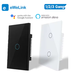 Ewelink สวิตช์ไฟอัจฉริยะ Wifi แบบ US AC 100-240V แผงกระจกติดผนังเครื่องจับเวลาควบคุมด้วยเสียงทำงานร่วมกับ Alexa ยานเดกซ์อลิซกูเกิ้ล - Product Image 1