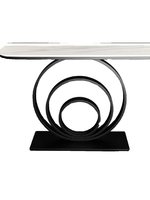 Table Console Semi-Circulaire en Pierre Frittée, Style Italien Simple, Moderne et de Luxe, Meuble d'Appoint ou de Couloir, Style Chinois Nouveau, Fabriquée en Orme