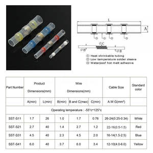 Geïsoleerde Elektrische Bedrading Connectoren Heat Shrink Soldeerhuls - Product Image 6
