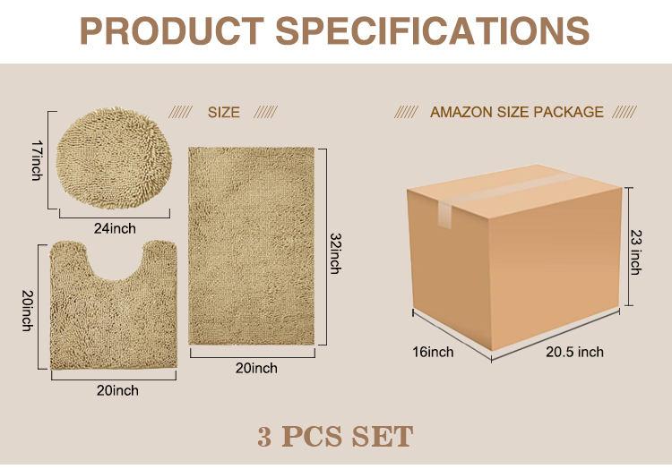 Bathroom Washable Comfortable Anti Skid Soft Shaggy Absorbent Water chenille carpet (图7)