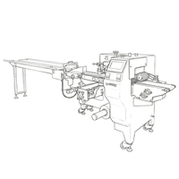 Ligne de production alimentaire automatique professionnelle SZ-350 compacte pour film plastique de type coussin, largeur 90-350 mm, avec machine d'emballage en plateau
