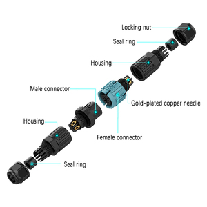 M19 Thông tư hàn dây điện 2pin 3 <span class=keywords><strong>pin</strong></span> nam và nữ Cáp nối cho LED vườn ánh sáng - Product Image 3