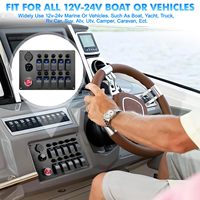 Panel Saklar Rocker Marine 10 Tombol dengan Tombol Klakson, Charger USB, Voltmeter 12V, dan Pemutus Sirkuit untuk Mobil, RV, Truk