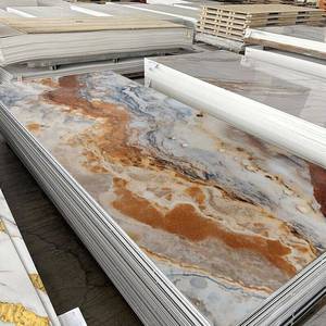 Tấm ốp tường PVC giả đá cẩm thạch bóng mượt hiện đại, chống thấm, dán liền, trang trí, vân vàng sang trọng cho nội thất tinh tế - Product Image 2