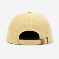 Casquette de camping vintage en velours côtelé 100 % coton, brodée en chenille avec logo personnalisé, boucle réglable argentée/cuivrée, pour l'extérieur, vente en gros