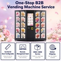 Distributeur automatique de fleurs OEM 24H pour fleuristes, bureaux, halls d'accueil, hôpitaux, stations de métro, 12/24/32 portes, interface utilisateur personnalisée