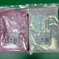 1kg/Sac Paillettes pour Ongles Rose, Violet, Bleu, en Vrac, Grosses Paillettes Holographiques Hexagonales, Poudre de Décoration pour Ongles, 1000g