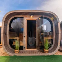 Sauna à vapeur gonflable portable en forme de cube pour l'extérieur, spa pour 2 à 4 personnes, bain à remous chauffé au bois, sauna en forme de cube pour l'extérieur
