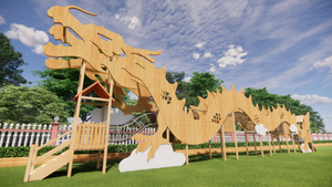 Büyük açık ahşap ejderha şekilli naylon halat Net tırmanma ekipmanları parklar için turistik açık halat kursu - Product Image 5