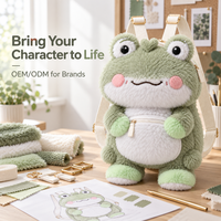 Sacs à dos en peluche personnalisés en forme de grenouille, conformes aux normes CPC et CE, produits en peluche personnalisés, sacs à dos de dessin animé pour enfants
