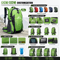 Mochila de Senderismo de 40L, Impermeable, para Escalada, Camping, Viajes, Gran Capacidad, para Hombre y Mujer, con Logotipo Personalizado