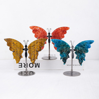 Haute qualité naturel améthyste cristal Agate sculpté papillon cristal papillon ailes diverses ailes guérison décoration de la maison