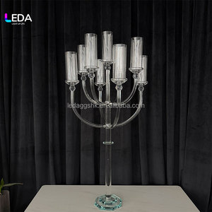 Candelabro LEDA de 9 Brazos con Cristales Transparentes, Decoración Elegante para Mesa en Eventos y Fiestas de San Valentín - Product Image 2