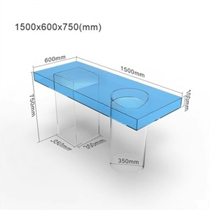 صافي متجر الملابس الحمراء في الجزيرة طاولة عرض ضوء فاخر الاكريليك طاولة المياه الأحذية حقيبة عرض المجوهرات الجدول - Product Image 6