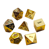 Ensemble de dés de jeu polyédriques miniatures en alliage de zinc, multicolores, à 6 faces, avec logo personnalisé, 14-20 mm, électroplaqués, sans marque
