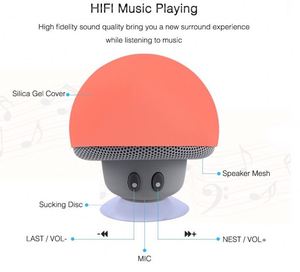 Regalo promocional de Navidad Hote Selling Cute Mini Mushroom Shape Wireless Portable Impermeable Ducha BT Altavoz para teléfono móvil - Product Image 5