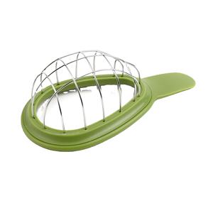 Vente en gros d'ustensiles de cuisine personnalisés : Coupe-fruits multifonction 3 en 1 en PP vert écologique, cuillère et outil à avocat - Product Image 1