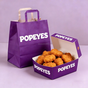 Caja de Papel Desechable para Papas Fritas, Envase de Alimentos Personalizado para Alitas de Pollo y Hamburguesas, Caja de Comida Rápida para Llevar - Product Image 4