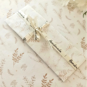 Minimalist White Wrapping <strong>Paper</strong> with <strong>Beige</strong> Botanical Plant Pattern for Handmade Gift Packaging and Elegant Crafts - Product Image 3