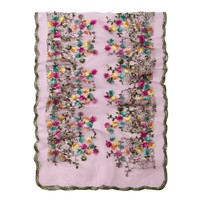 Hijab en dentelle brodée florale colorée en maille transparente douce pour femmes musulmanes, longue écharpe châle